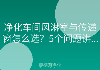 净化车间风淋室与传递窗怎么选？5个问题讲透选型要点